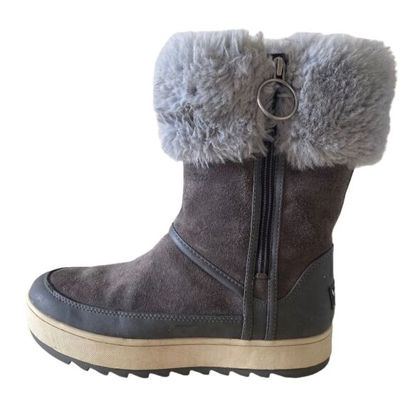 Koolaburra by UGG Tynlee Gray Waterproof Faux Fur Trim Boot Size 6 - Picture 2 of 8